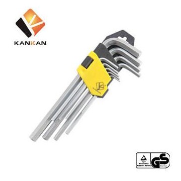 【宁波侃侃工具】厂家直销9件套中长平头内六角扳手 HEX KEY